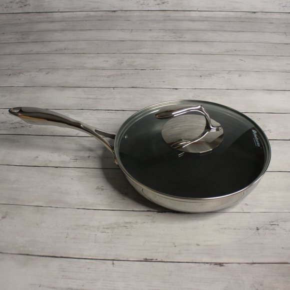 Tupperware Chef Series Non Stick 9.5" Fry Pan Stainless Steel Glass Cover - Picture 5 of 7